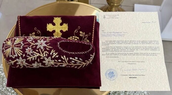 Святыню из Греции доставили в храм Вооружённых Сил РФ в Мелитополе